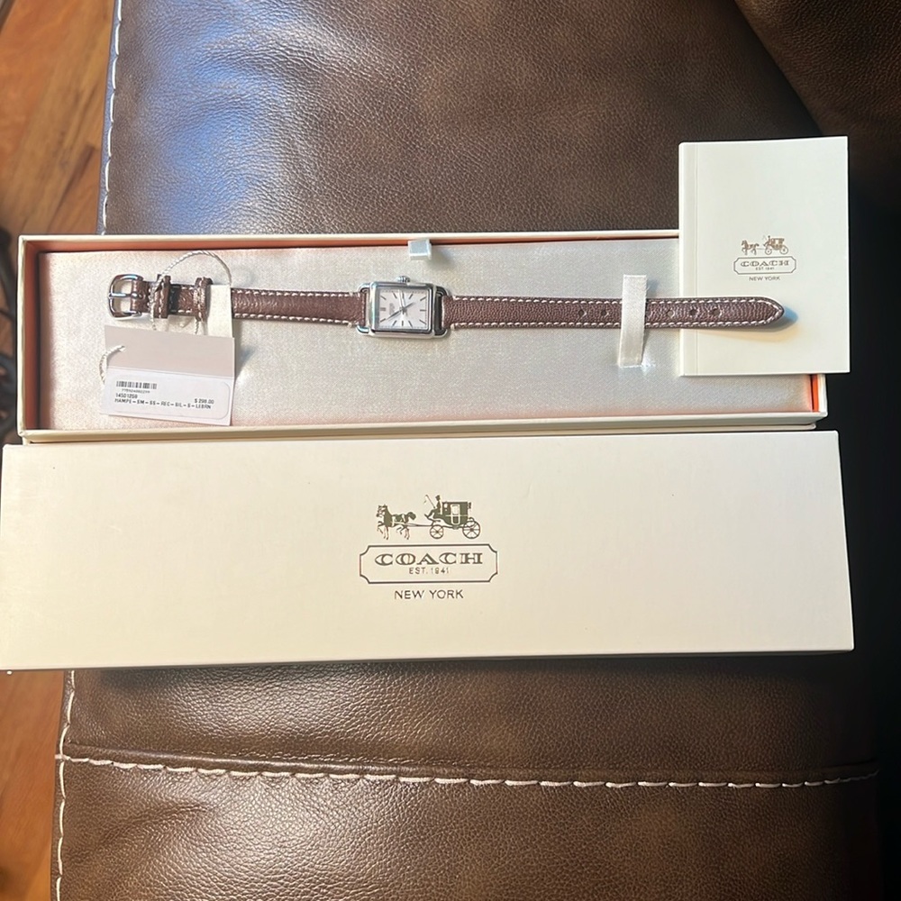 Coach watch with leather band